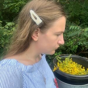 Embellished Gold Pearl Hair Clip Set of 2 | Classic Feminine Cottagecore